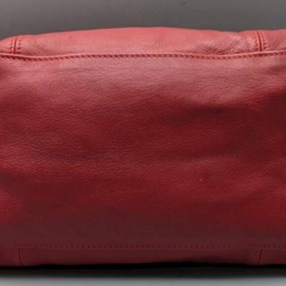 Red Leather Longchamp Lepliage with Strap - Picture 2 of 3